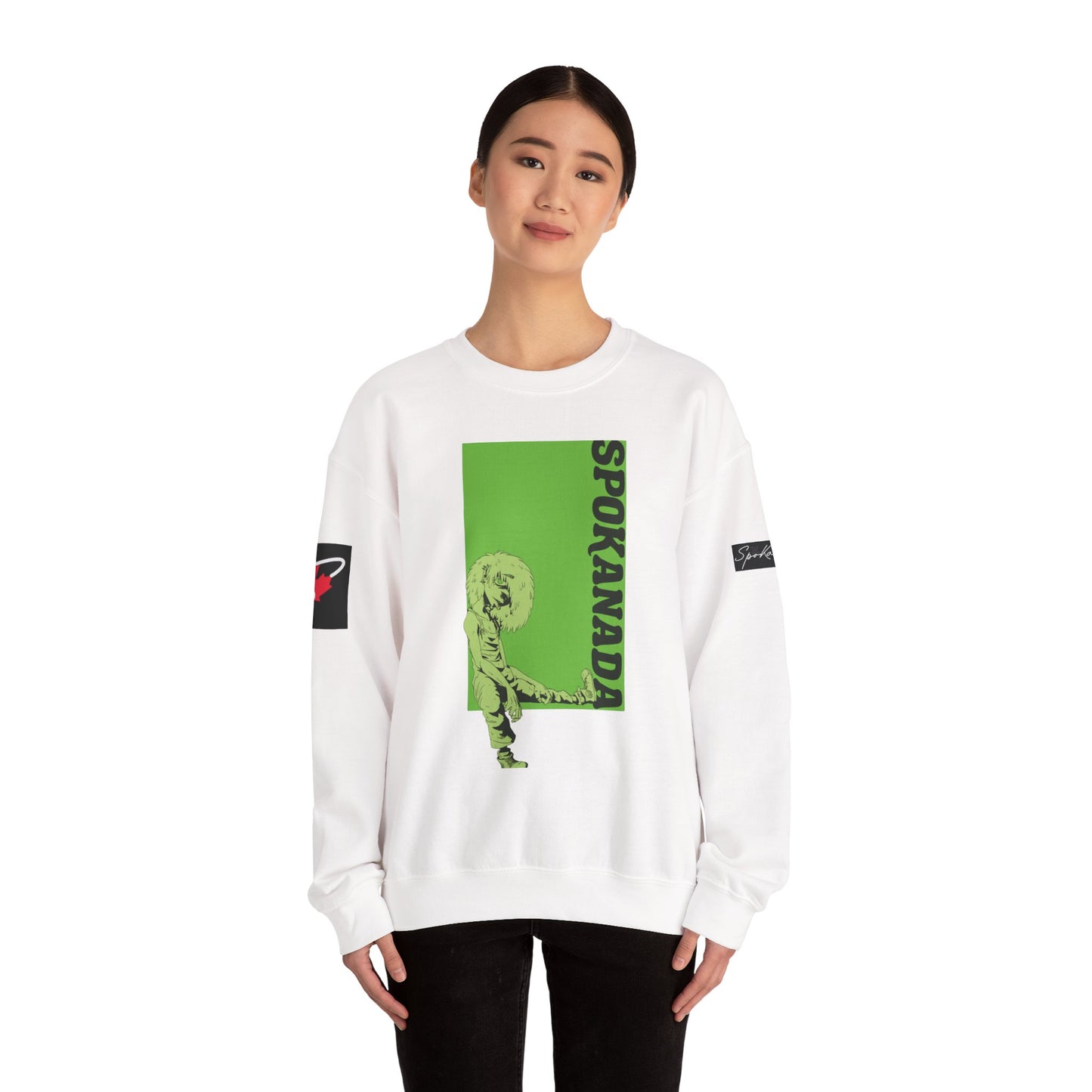 Retro Graphic Crewneck Sweatshirt - 'Spokanada'